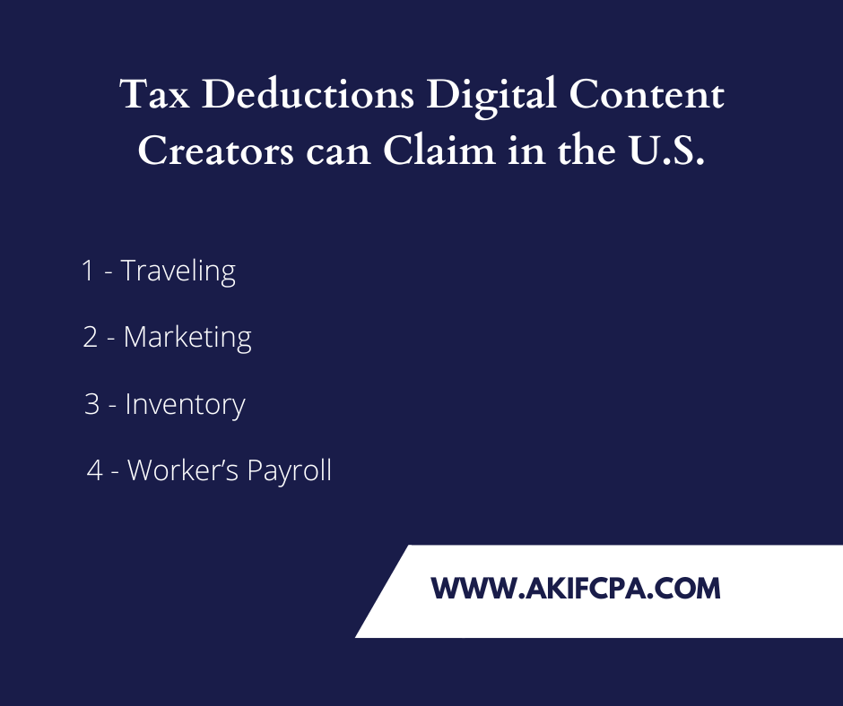 Tax Deductions Digital Content Creators can Claim in the U.S.