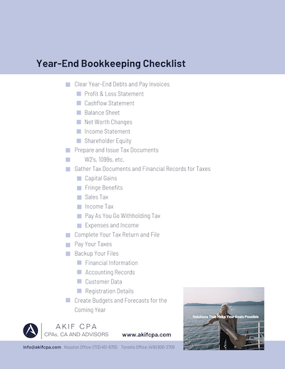 Free Download: Year End Bookkeeping Checklist