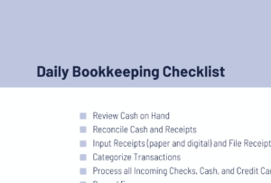 daily bookkeeping checklist (free download)