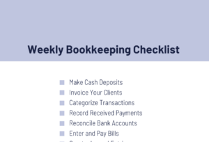 downloadable weekly bookkeeping checklist